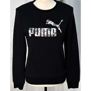 Puma Logo Sweatshirt Long Sleeve Top Black Pink Green Camo Athleisure